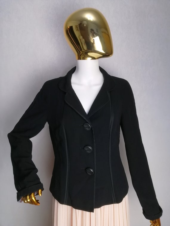 MAX MARA Wool Blend Jacket, Elegant Black Blazer,… - image 8