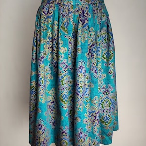 Austrian Cotton Skirt, Dirndl Folk Skirt, Traditional Trachten Midi Skirt, Oktoberfest Tyrolean Skirt, German Bavarian Alpine Skirt, Size L