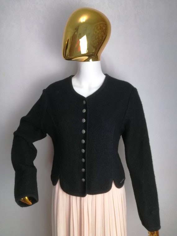 H.MOSER Boiled Wool Jacket, Austrian Trachten Bla… - image 6