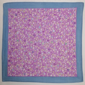 Floral Bandana Scarf, Patterned Cotton Neckerchief, Womens Small Square Scarf, Colorful Summer Neck Scarf, Floral Headband Gift For Her