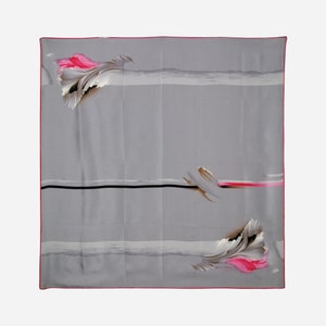 MICHEL PARIS vintage Silk Square Scarf 80s Élégant Français Pure Silk Scarf Hand Roll Womens Unique Large Head Scarf