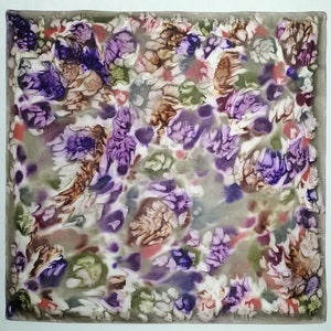 Tie Dye Silk Square Scarf, Hand Painted Silk Head Scarf, Handmade Large Summer Scarf, Multicolor Pure Silk Scarf, Unique Accessories Gift