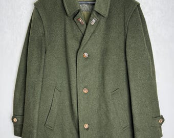 ジャケット・アウター 80s Austlia loden coat Alpen Loden Wool Coat, Mens Austrian Wool Jacket, 80s Black