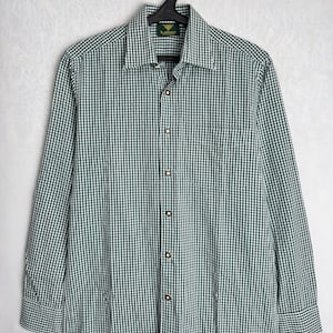Mens Cotton Trachten Shirt, Traditional Alpen Shirt, Long Sleeve Austrian Shirt, Oktoberfest Folk Button Up, Tyrol Bavarian German Shirt, S