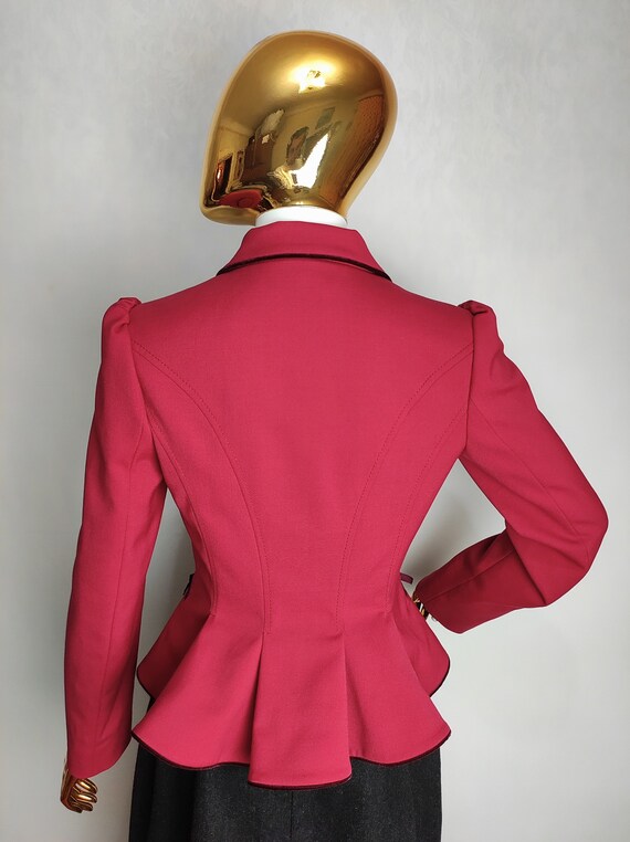 VALENTINO Puff Sleeve Blazer, Authentic Red Valen… - image 2