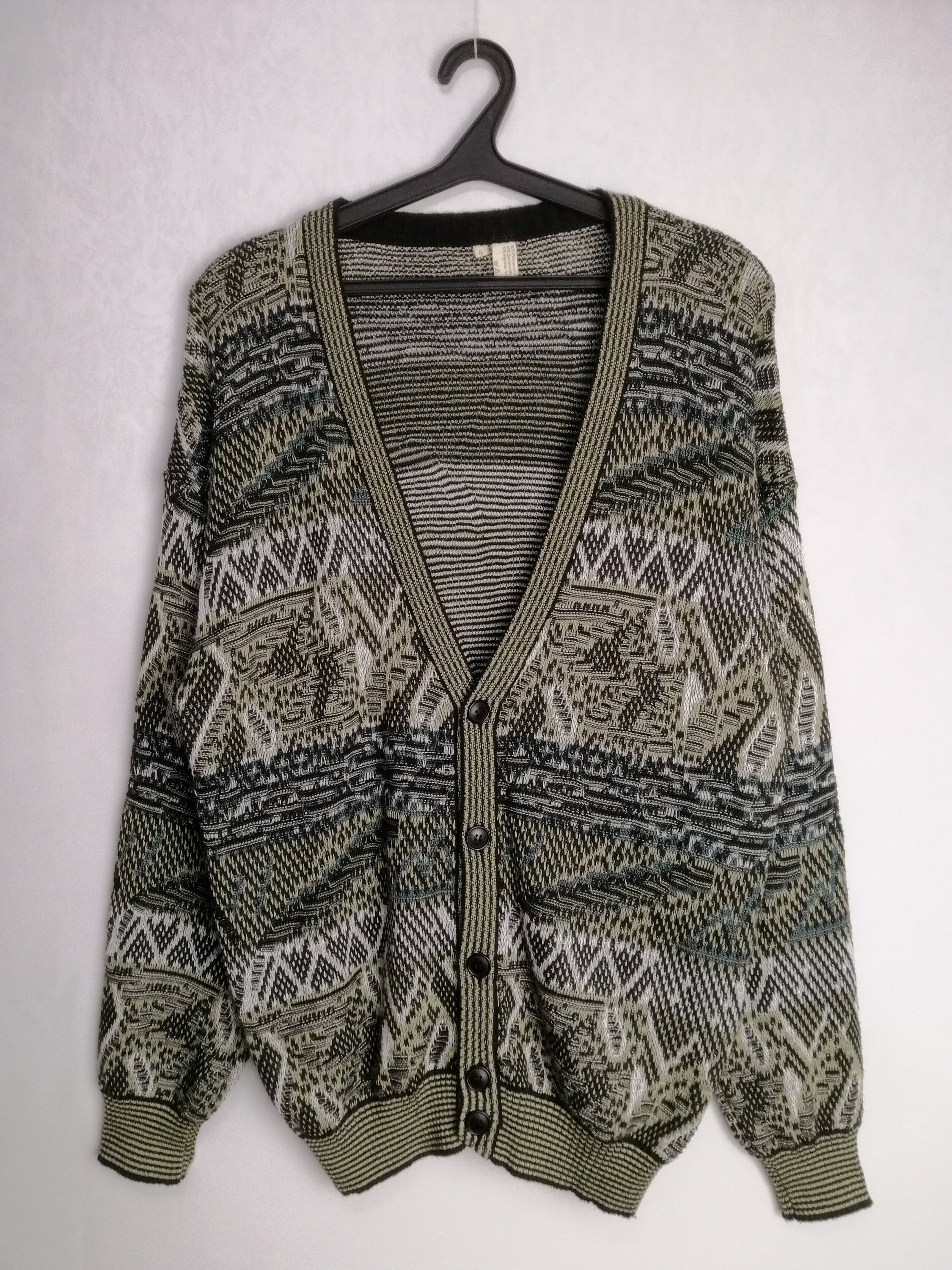 Vintage Oversized Grandpa Cardigan Vintage Handmade Wool Blend
