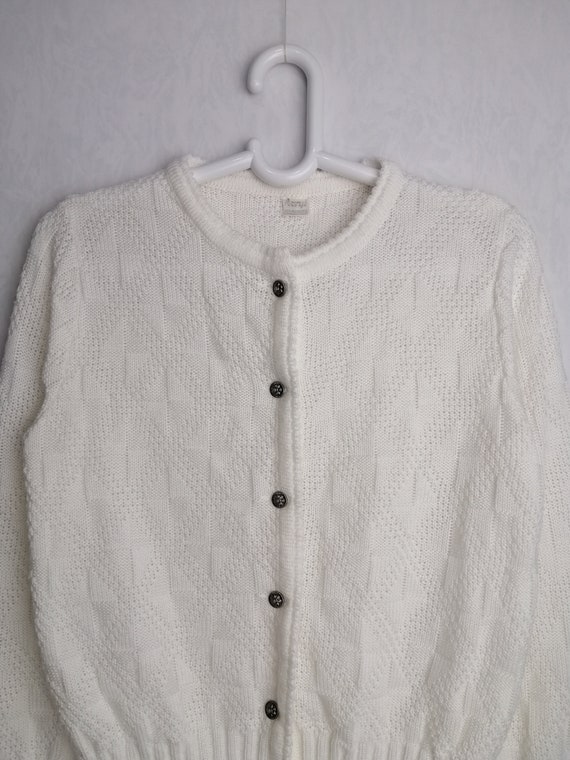 VINTAGE Womens White Dirndl Cardigan 80s Austrian… - image 7