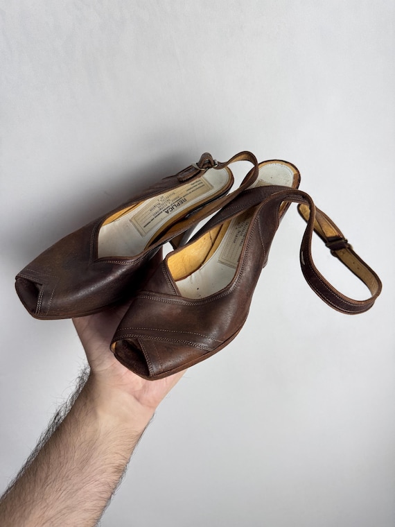 MAISON MARTIN MARGIELA Leather Sling Back, Rare Replica 40s Shoes