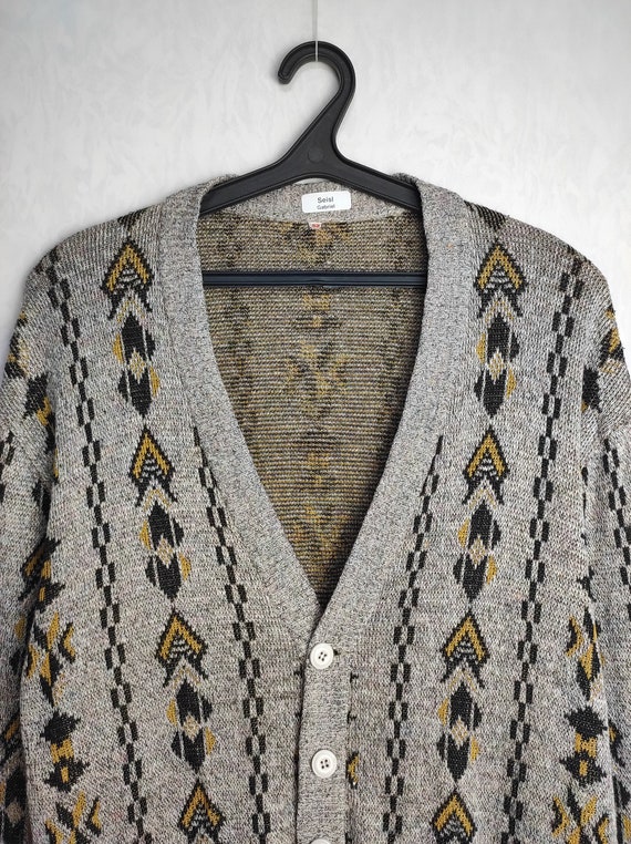 トップス 80s 90s IL GRANCHIO design cardigan Vintage 90s IL Granchio Cardigan Blue Wool Cardigan L Made