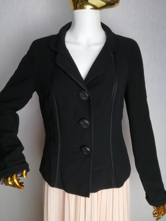 MAX MARA Wool Blend Jacket, Elegant Black Blazer,… - image 5