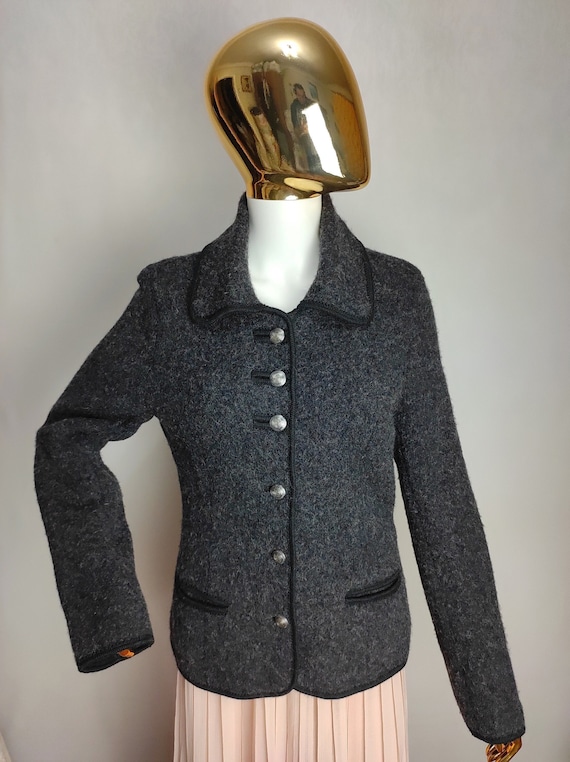 Boiled Wool Jacket, Austrian Wool Cardigan, Oktob… - image 1
