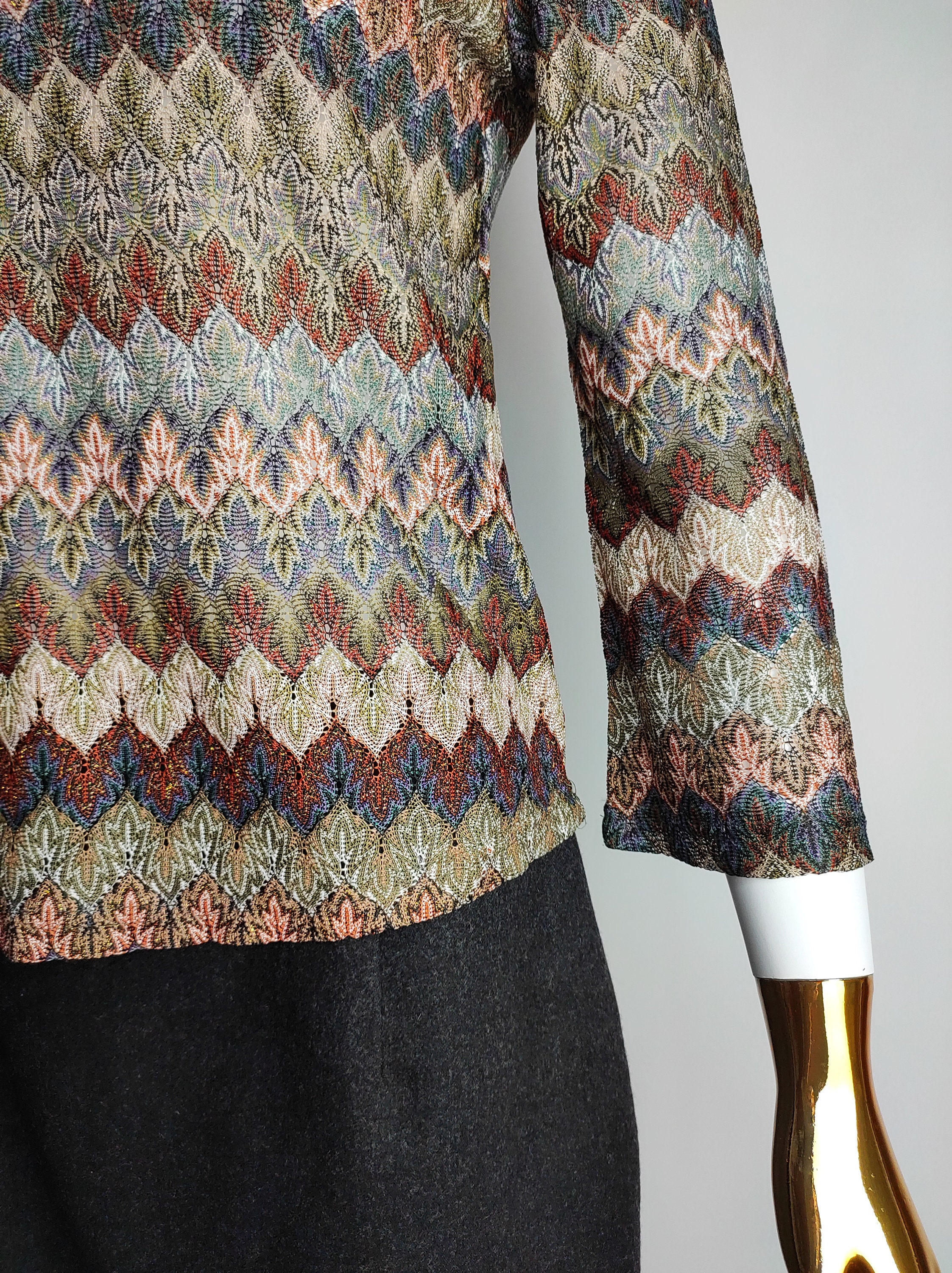 MISSONI Vintage Zigzag Knit Top, Y2K Italian Designer Blouse, Multicolor Pattern Sweater, Womens Colorful Knitted Top, Made in Italy, Size M - Etsy MISSONI Vintage Zigzag Knit Top, Y2K Italian Designer Blouse, Multicolor Pattern Sweater, Womens Colorful Knitted Top, Made in Italy, Size M - Etsy