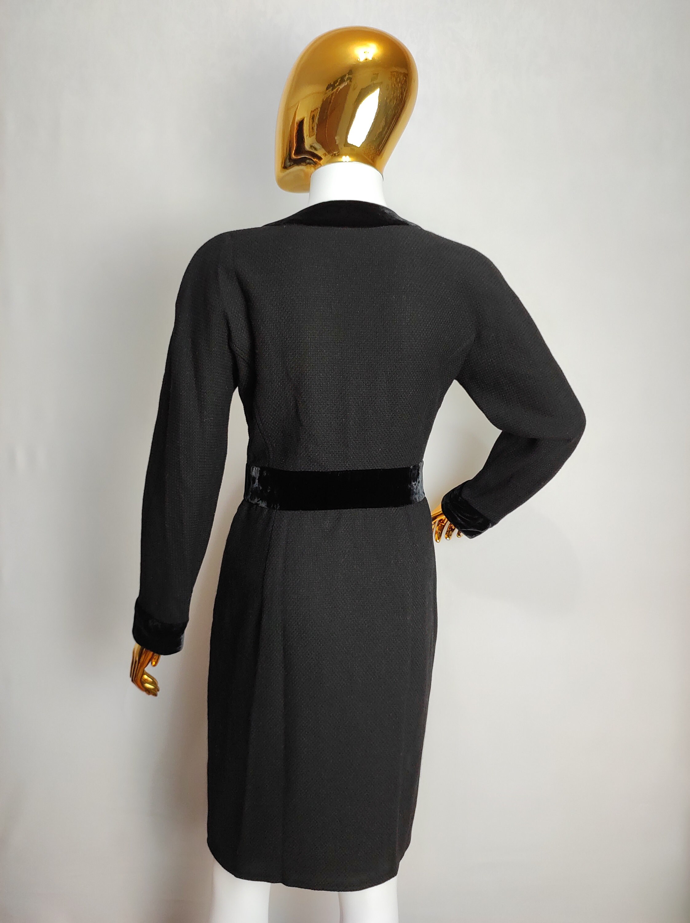 Vtg 80s Valentino Miss V Dress Size 8 42 Red Wool Long