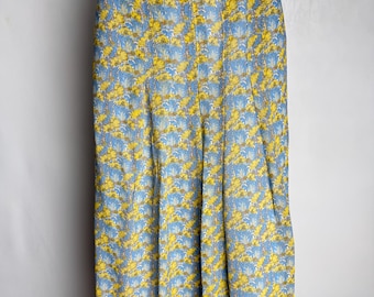 Jupe en soie BRORA, jupe en mousseline à imprimé floral, jupe midi bohème à motifs, jupe romantique en pure soie cottagecore, tenue d'été garden-party