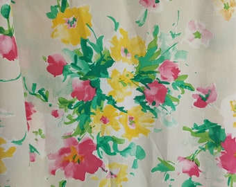 VINTAGE Floral Silk Scarf, Large Colorful Silk Scarf, Unique Multicolor Silk Shawl, Floral Pattern Wrap Scarf, Silk Accessories Gift For Her