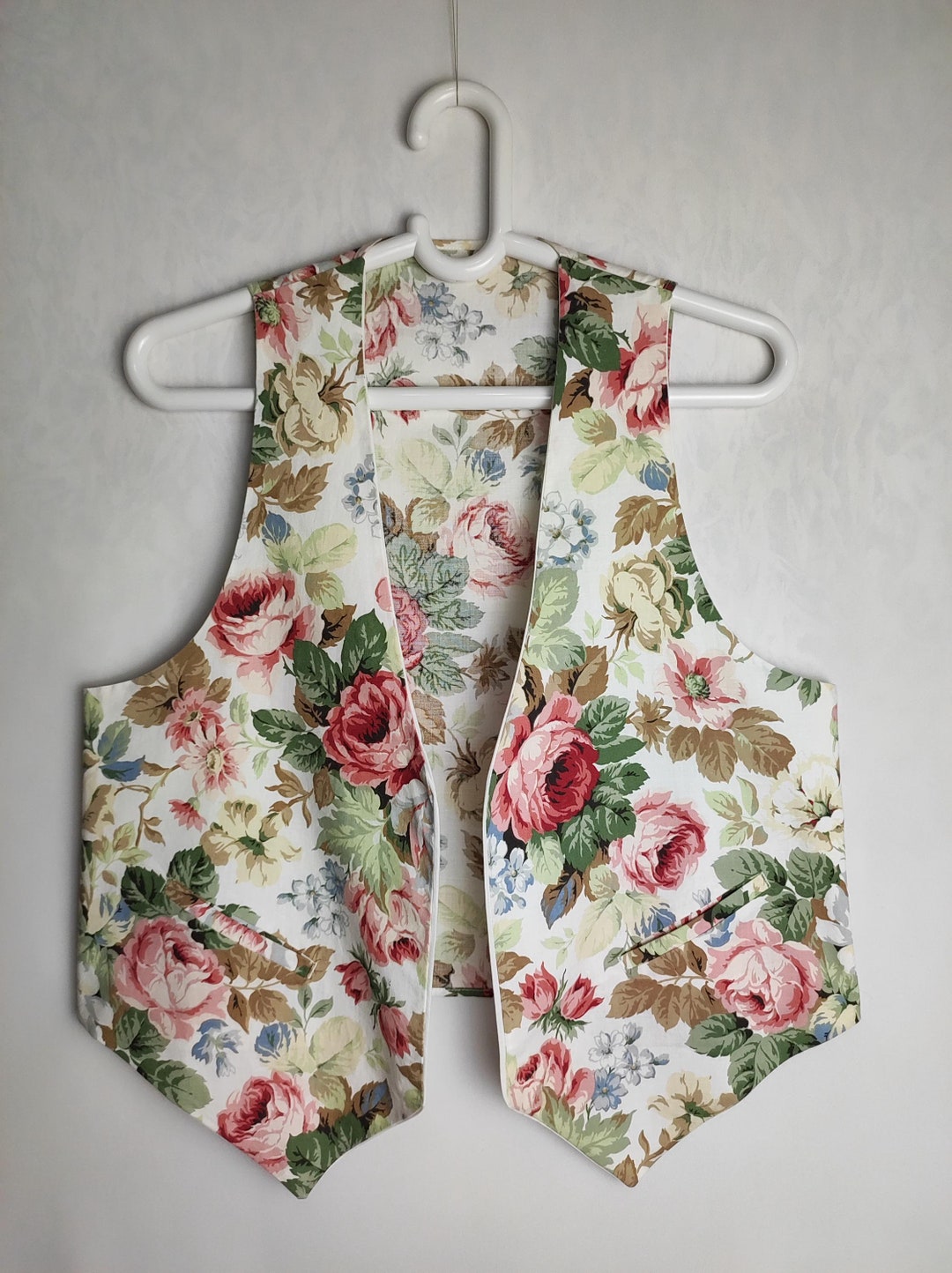 90's Black Floral Button Front Vest by Casual Corner main image 1