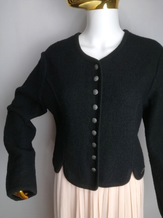 H.MOSER Boiled Wool Jacket, Austrian Trachten Bla… - image 2