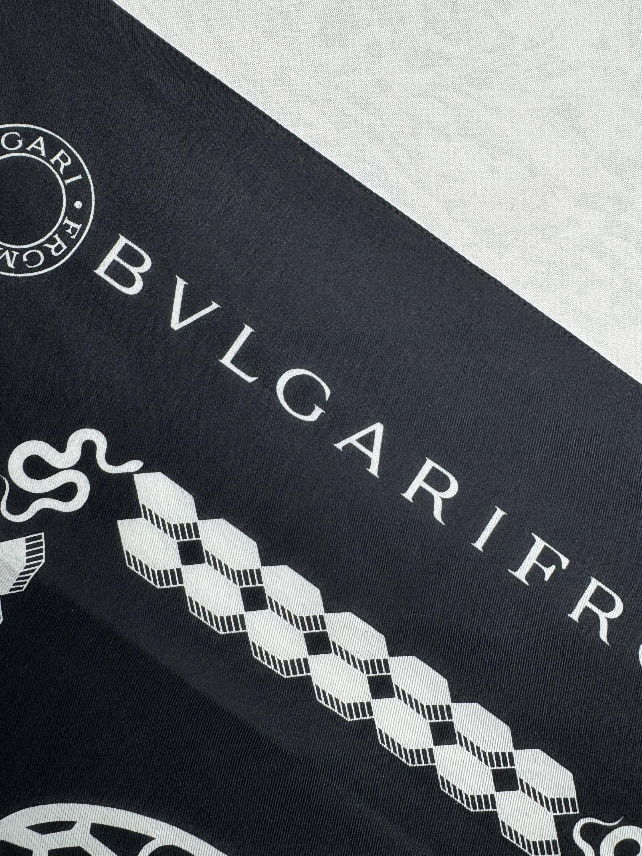 BVLGARI Monogram Bandana Scarf, Authentic Bulgari Square Scarf
