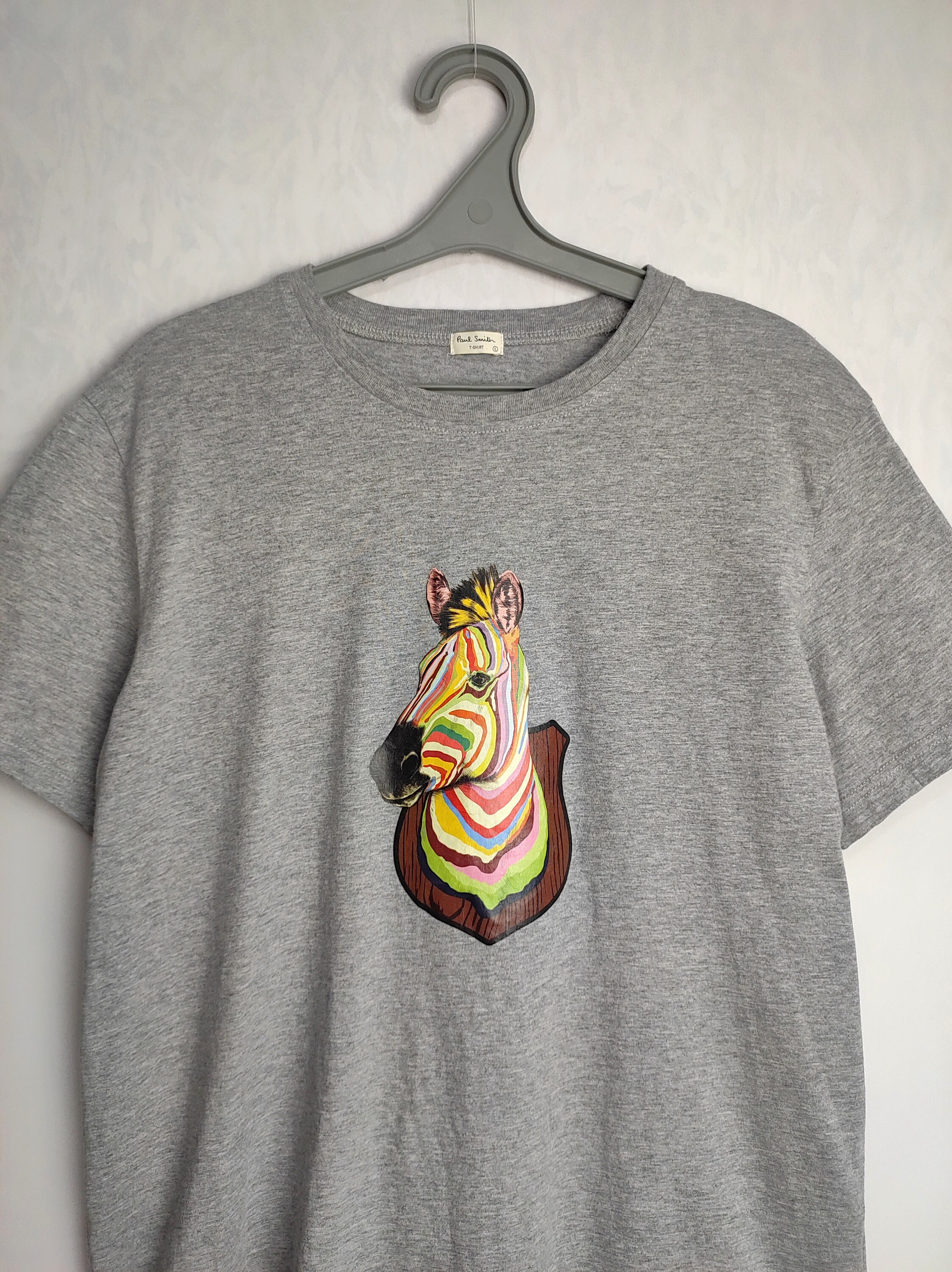 PAUL SMITH Zebra Print T-shirt, Mens Designer Cotton Shirt, Unisex