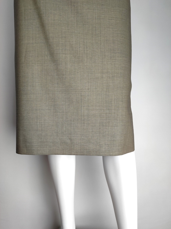 BURBERRY Wool Skirt 80s Womens Designer Skirt Burberrys of London Pencil Skirt Straight Midi Skirt Minimalist Virgin Wool Skirt Size XL Etsy UK