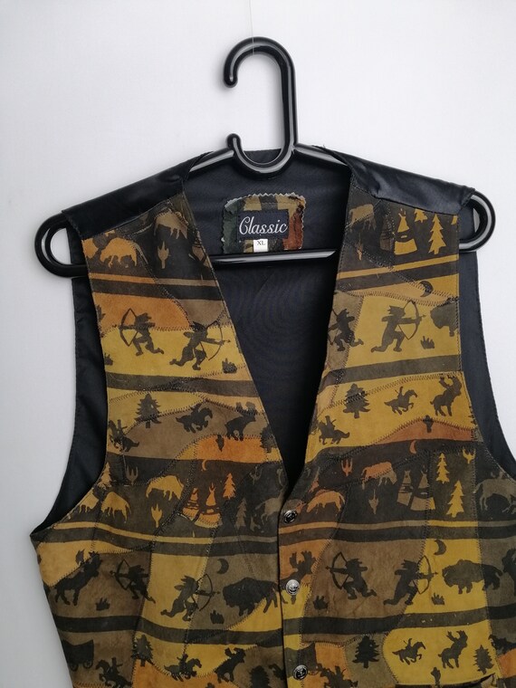 Gilet de cow-boy noir/marron taille m/l