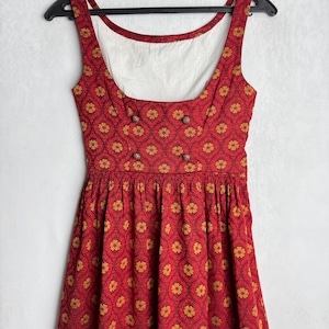 Sleeveless Floral Dirndl Dress, Trachten Austrian Dress, Alpen Bavarian Dirndl, Traditional Oktoberfest Dirndl, German Tyrol Folk Dress, XS