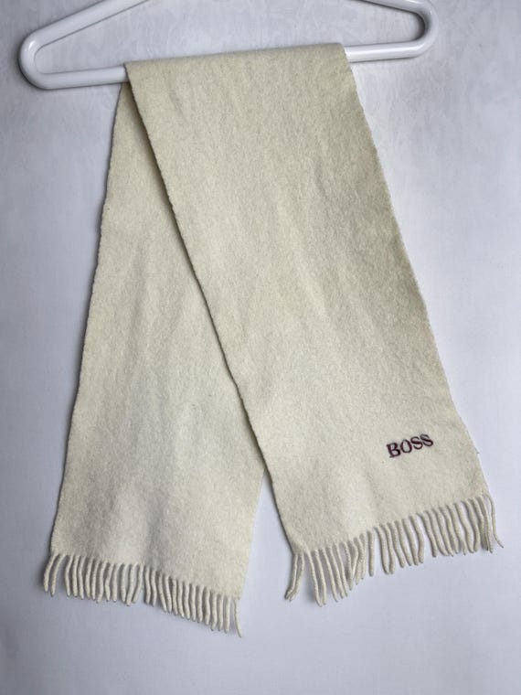Écharpe HUGO BOSS Vintage - Unisexe - Laine Et Acrylique - Gris - Occasion Très Bon état