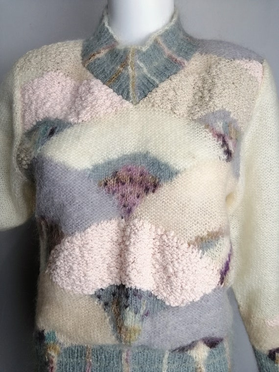 LAUREN HANSEN Hand Knit Sweater, 80s Handmade Moh… - image 10