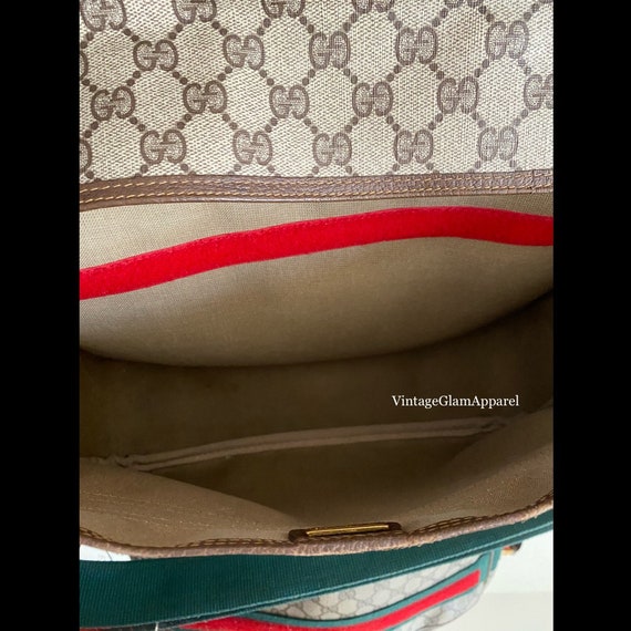 Authentic Vintage Gucci Messenger Bag/GG Monogram… - image 3