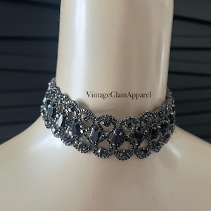 Black Rhinestone Choker Necklace