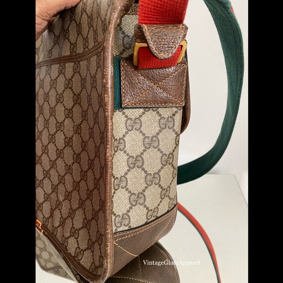 Authentic Vintage Gucci Messenger Bag/GG Monogram… - image 6