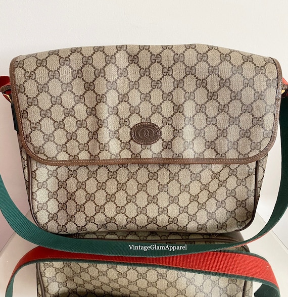 Vintage Gucci GG Canvas Messenger Bag