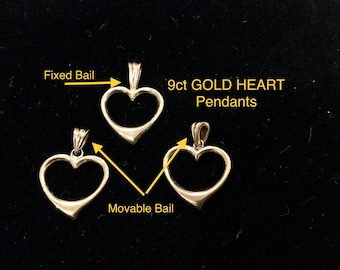 Colgante de corazón de oro de 9 quilates o corazón de circonita cúbica de plata de ley - San Valentín vintage