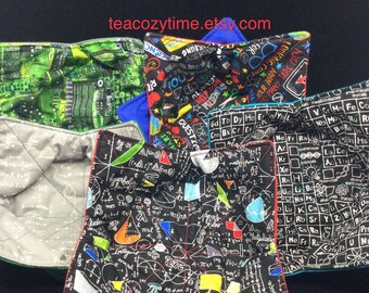 Teacher Gift: Subject Print Tea Cozy or Microwave Bowl Cozy