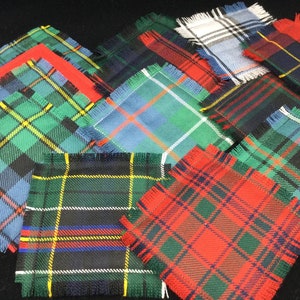 SCOTTISH Tartan Wool & Wool felt backing/heat resistant liner; Buy 1 or more coasters or a boxed multiple or custom request. Handcrafted.