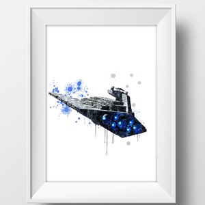 Star Wars Star Destroyer Watercolor Print Star wars Imperial Class Star Destroyer Print Star Destroyer Poster