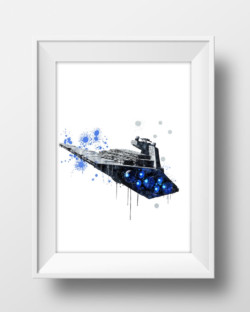 Star Wars Star Destroyer Watercolor Print Star Wars Imperial Etsy