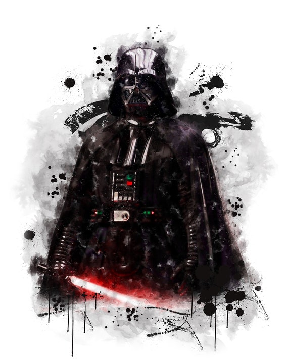 Star Wars Darth Vader Aquarel Darth Vader Wall Art Star Wars Wall Decor Darth Vader Print Star wars Afdrukbare Darth Vader Poster Download