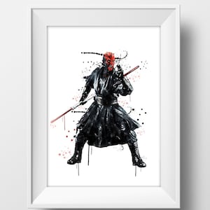 Star Wars Darth Maul Watercolor Star Wars Poster Darth Maul Print Star Wars Gift Darth Maul Art Decor Star Wars Watercolor Instant Download