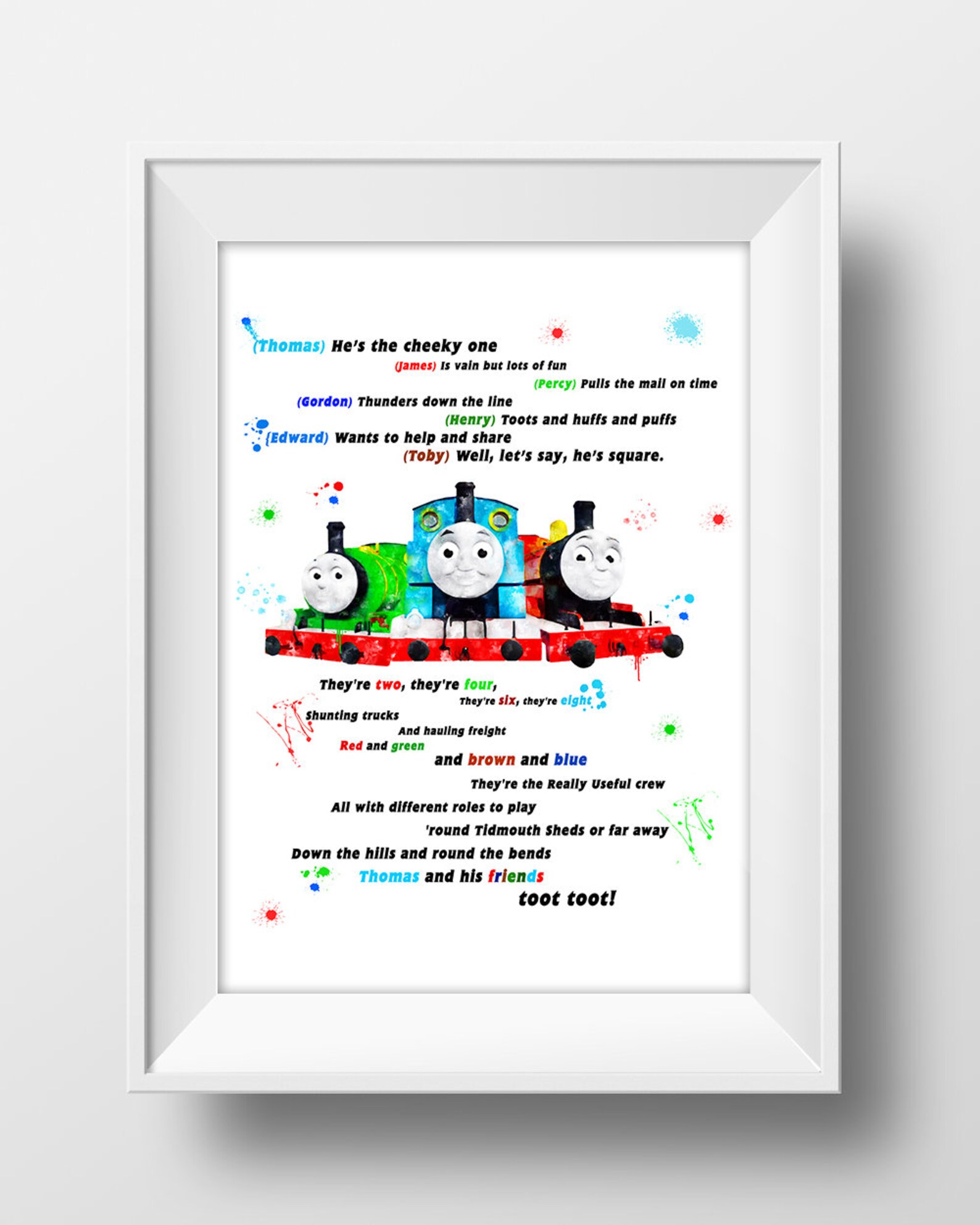 Thomas and Friends Poster Thomas Friends Watercolor Print Thomas Adventures Thomas Friends Song ...
