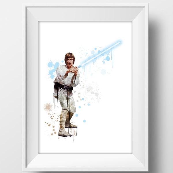 Luke SkyWalker Poster Luke Skywalker Print Star Wats Watercolor Star Wars Luke Skywalker Wall Art Star Wars Gifts  Instant Download