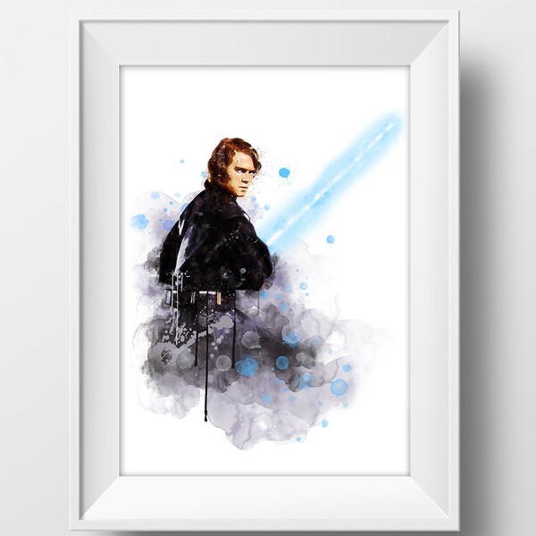 Anakin Skywalker Poster Star Wars Watercolor Anakin Skywalker Print Star Wars Gift Anakin Skywalker Printables  Star wars Instant Download