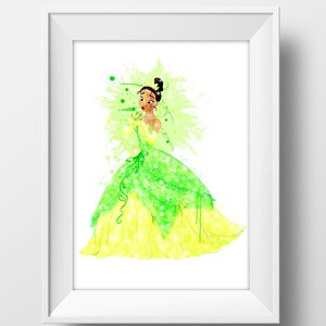 Princess Print Art Princess Printable Images Princess Painting Watercolor Nursery Wall Art Kids Room Wall Decor Birthday Baby Shower Gift