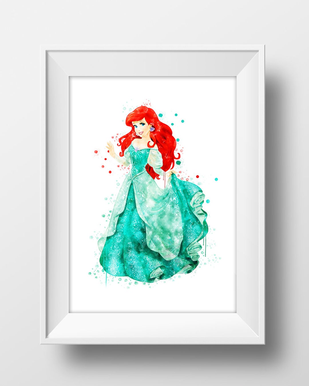 Princess Watercolor Print Cartoon Character Printable Art Children Room ...