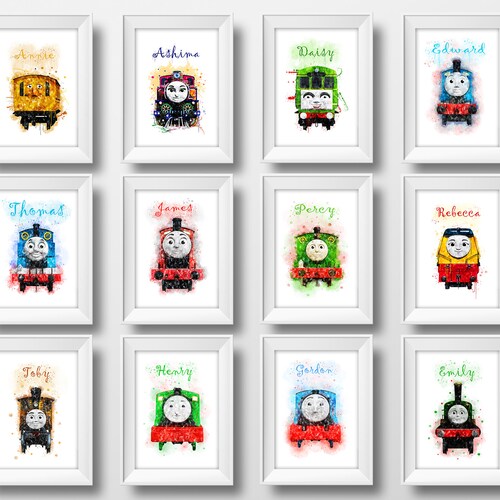 Thomas and Friends Watercolor Art Print Thomas Poster Tank - Etsy