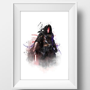 Darth Revan Poster Star Wars Watercolor Darth Revan Print Star Wars Gift Darth Revan Printable Star Wars Print Star wars Instant Download