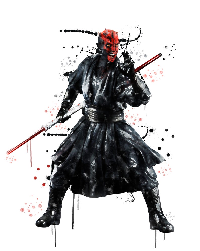 Star Wars Darth Maul Watercolor Star Wars Poster Darth Maul - Etsy