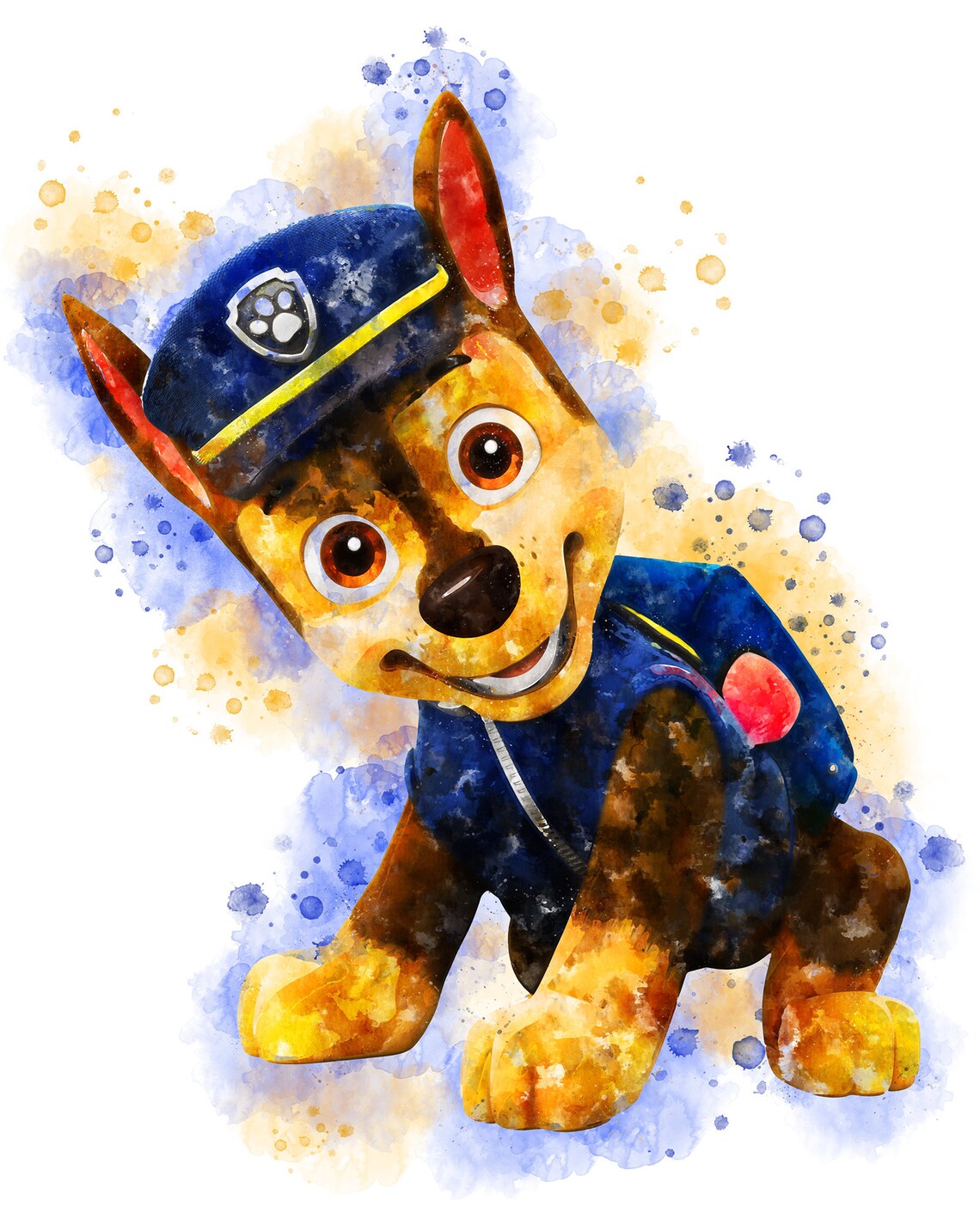 Paw Patrol Chase Watercolor Paw Patrol Printable Poster Paw | Etsy
