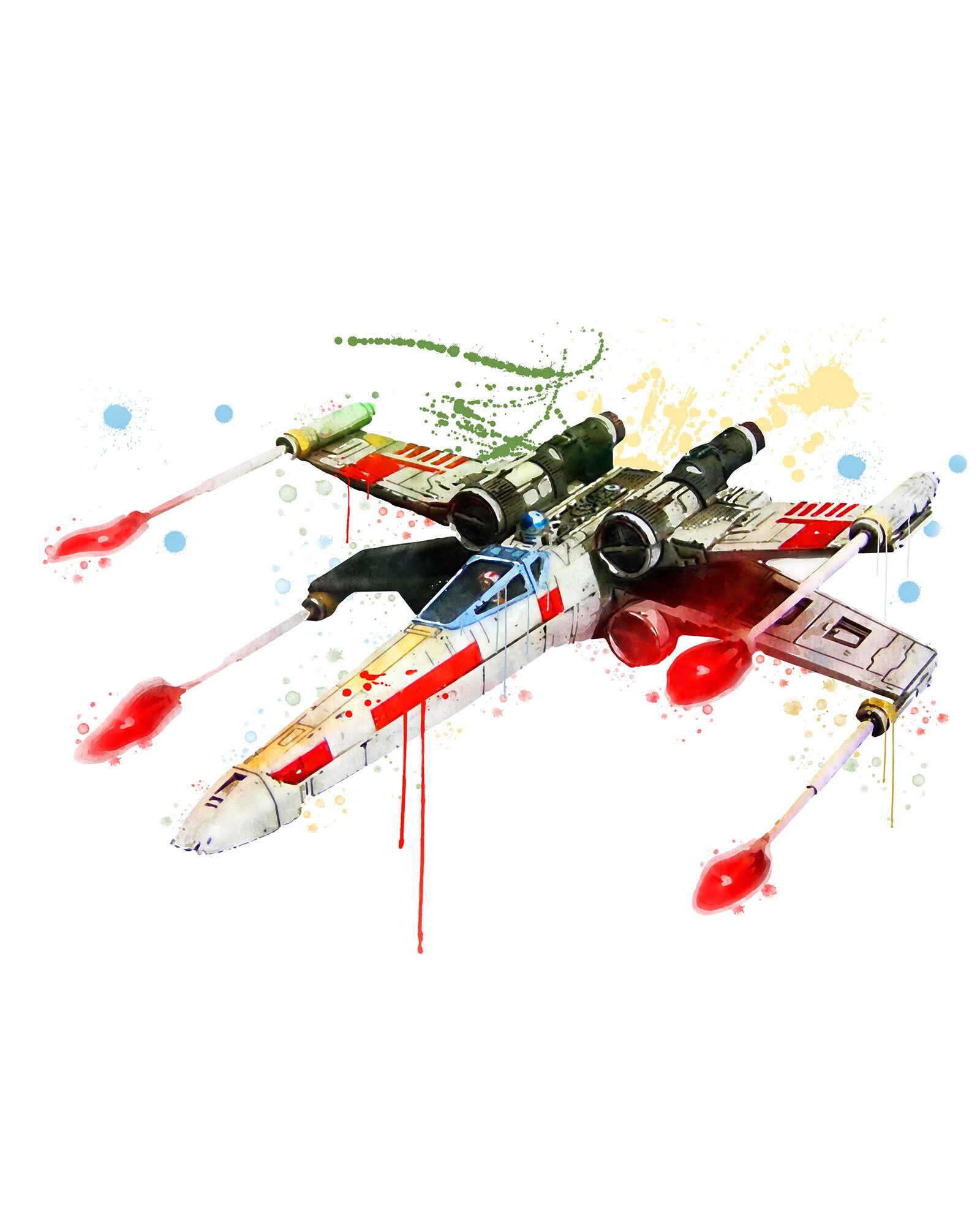 star wars watercolor x wing print x wing starfighter x wing etsy