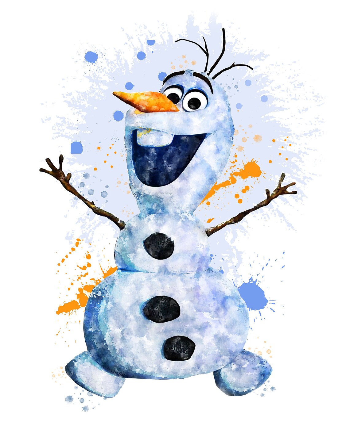 Frozen Olaf Poster Frozen Painting Watercolor Frozen Olaf - Etsy